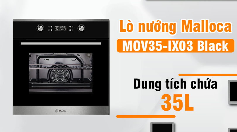 Lò nướng Malloca MOV35-IX03 Black - Dung tích chưa 35L